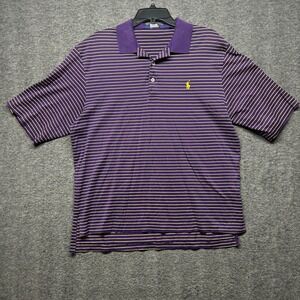Polo Golf Ralph Lauren‎ Purple Striped Pima Cotton Golf Polo Shirt Medium